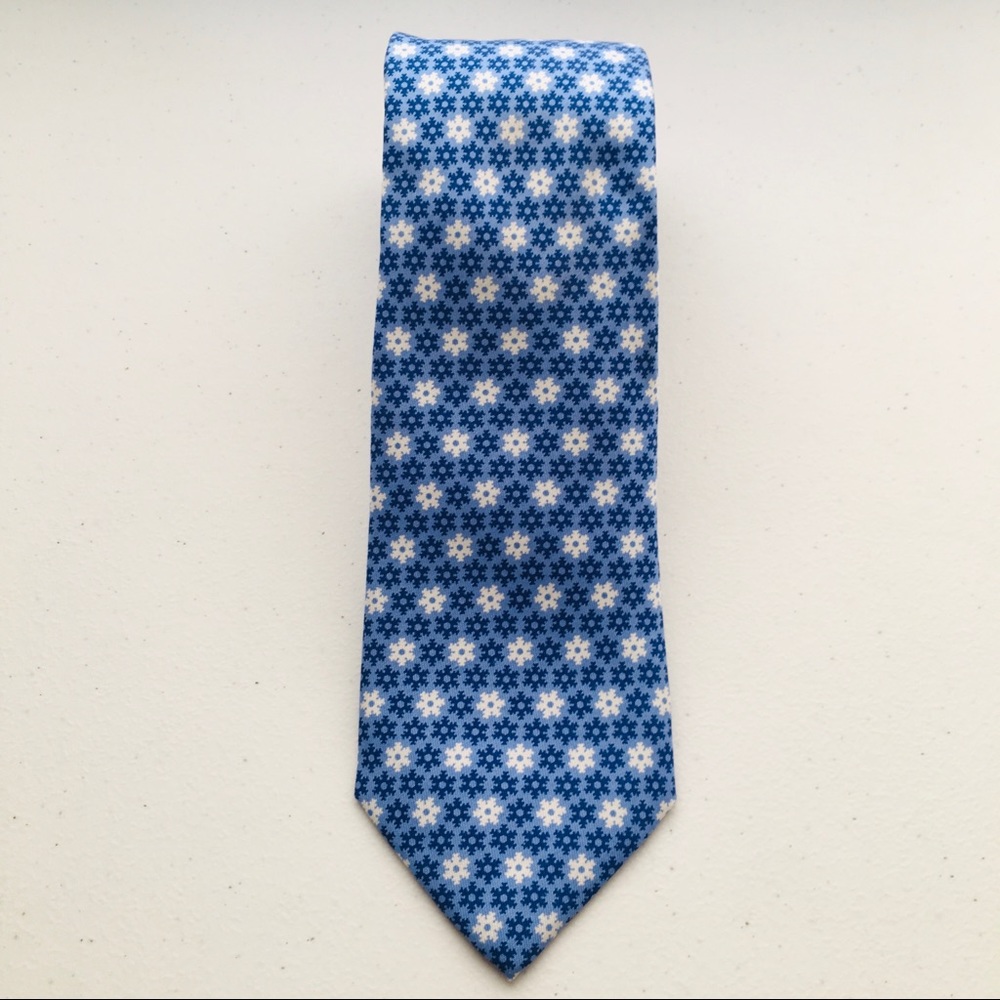 Men's Vineyard Vines Blue Snowflake 100% Silk Tie